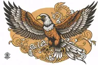 wedge tail eagle soaring tattoo design idea