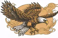 wedge tail eagle soaring tattoo design idea