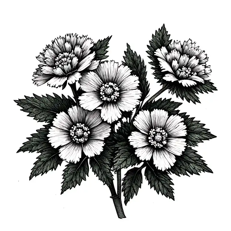 Vervain Verbena flowers with small tattoo design idea