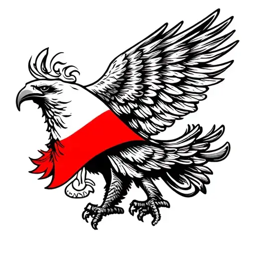 Polish Eagle with maori flag incorporated tattoo design idea