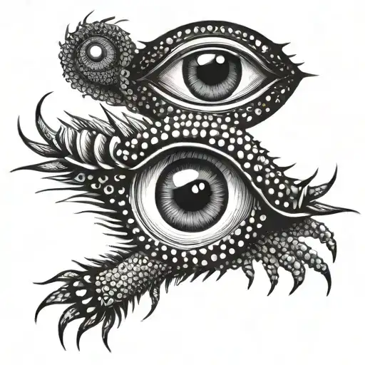 centipede eye Japan tattoo design idea
