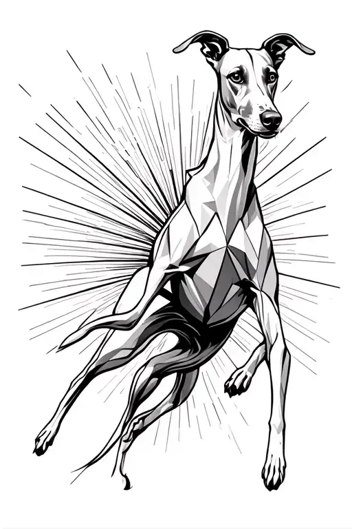 greyhound jumping tattoo design idea