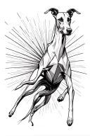 greyhound jumping tattoo design idea