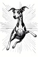 greyhound jumping tattoo design idea