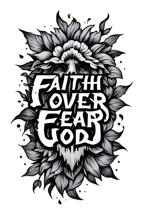Faith over fear god tattoo design idea