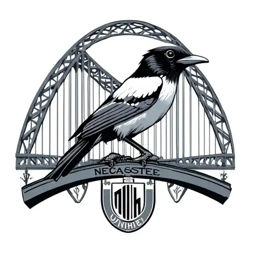 Magpie tyne bridge newcastle united tattoo design idea