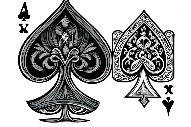 ace of spades playing card with fatherhood symbology embedded into it tattoo design idea