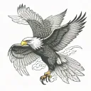 eagle soaring open wings tattoo design idea