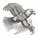 eagle soaring open wings tattoo design idea