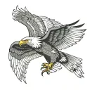 eagle soaring open wings tattoo design idea