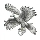 eagle soaring open wings tattoo design idea