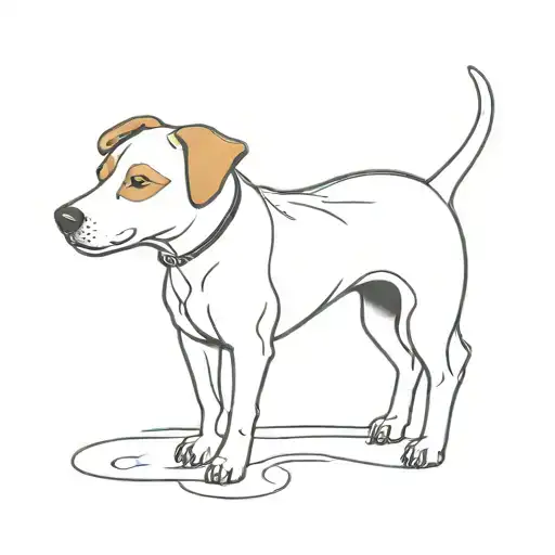 jack Russell dog mix outline tattoo design idea