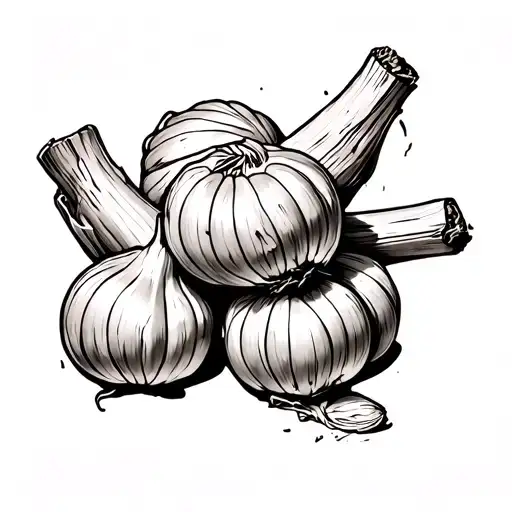 garlic tater tot tattoo design idea
