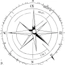 arial view of , a 3d compass star on the side, Latitude line 39.1°N, Longitude 84.512020°W, and my birth date 08/16/1961 tattoo design idea