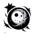 sun and moon tattoo masculine shoulder tattoo design idea