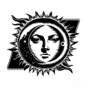sun and moon tattoo masculine shoulder tattoo design idea