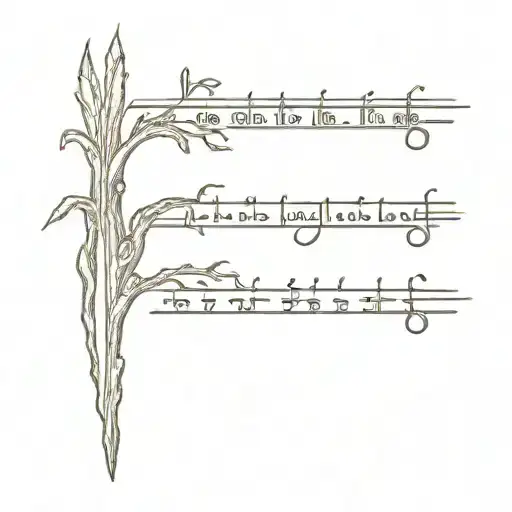 elvish writing with trees tattoo design idea