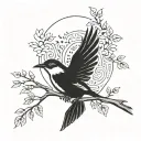  calmness, bird, God, One who is as dear as life, Modest, Simple, Straightforward. tattoo design idea