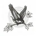  calmness, bird, God, One who is as dear as life, Modest, Simple, Straightforward. tattoo design idea