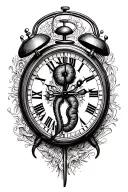 clock with a kidney inside tattoo design idea