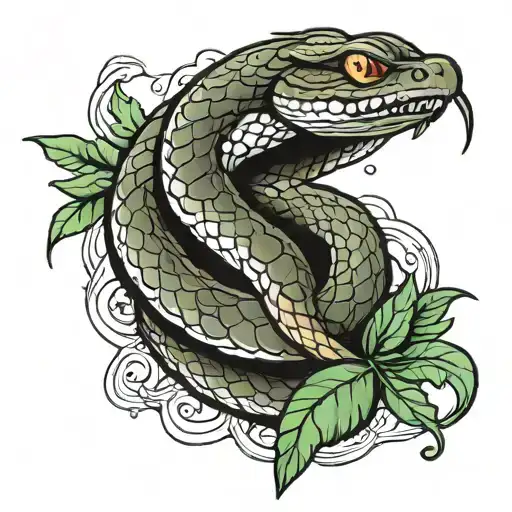 The snake is furious tattoo design idea