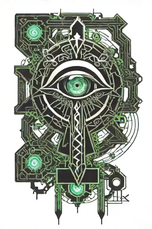 Ankh Symbol with eye tattoo design idea