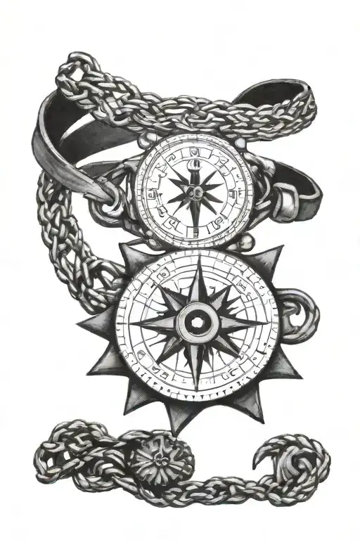 diabetes type 1 medical alert bracelet around compass tattoo design idea