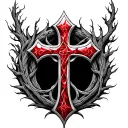 tree of life celtic cross red stone tattoo design idea
