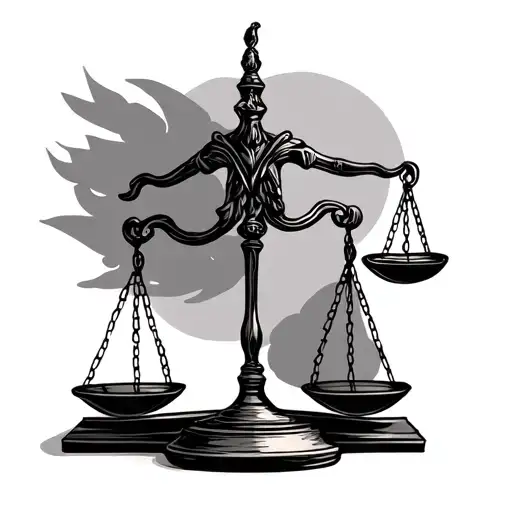 balance scale tattoo design idea