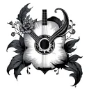 music, devotion, calmness tattoo design idea