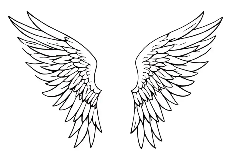 African Angel wings coming tattoo design idea