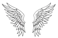 African Angel wings coming tattoo design idea