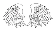 African Angel wings coming tattoo design idea