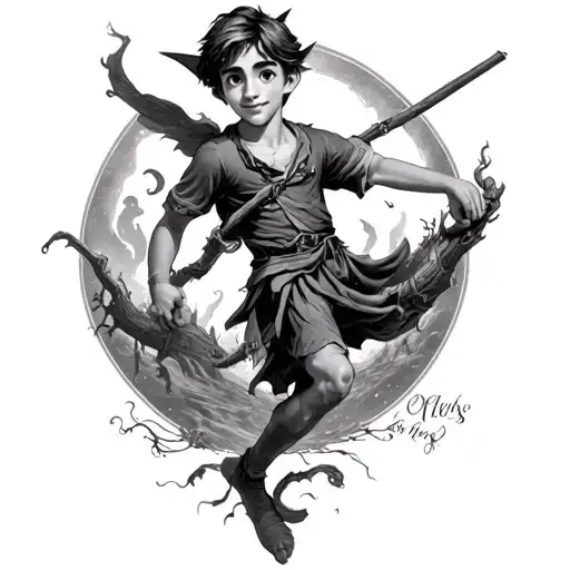 Peter Pan tattoo design idea