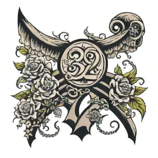 222 numbers with a meaning  tattoo design idea