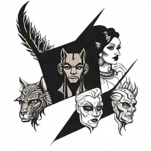 right forearm: Landry Martin, Elias Winfield, Walter Hilan. left forearm: Sybil Charlene, Effie Prudence. black ink tattoo design idea