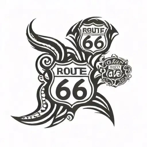 route 66 sign tattoo design idea
