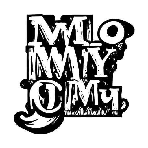 The word "Mommy" spelled out in letter blocks tattoo design idea