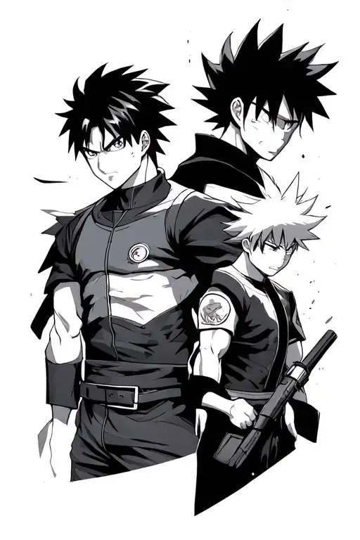 Naurto, Light Yagami, Kakashi, Saitama, Gon Freecss, Izuku Midoriya tattoo design idea