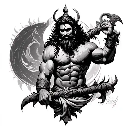 Lord Parshuram tattoo design idea