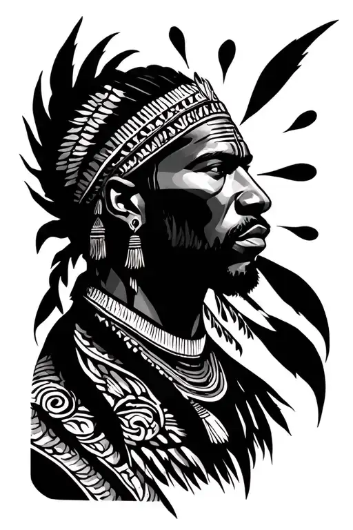 a massai worrior  male should be made up of patterns but not very complicated ones tattoo design idea