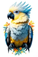 jacaranda bee sulphur crested cockatoo tattoo design idea