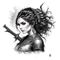 woman warrior beautiful woman tattoo design idea