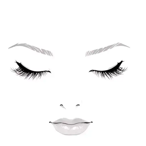 a woman with long eyelashes tattoo design idea