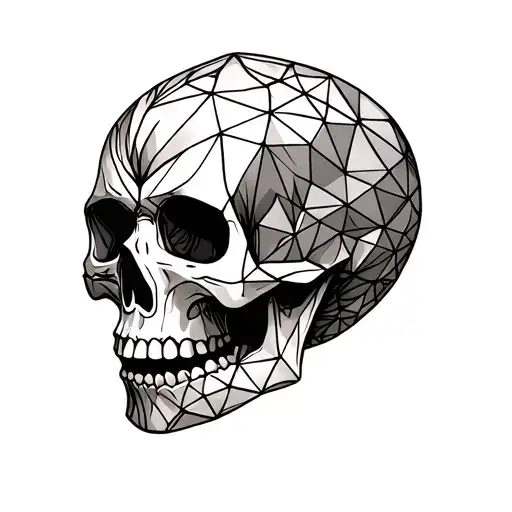 skull soft shading tattoo design idea
