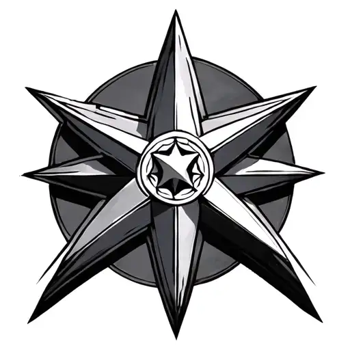 8 pointed star sign tattoo design idea