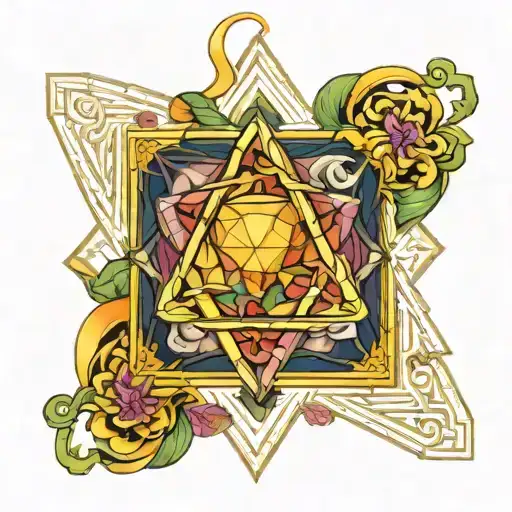 morning glory framing metatrons cube  tattoo design idea