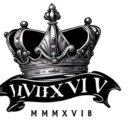 " IX V MMXVIII" queen crown on hand tattoo tattoo design idea