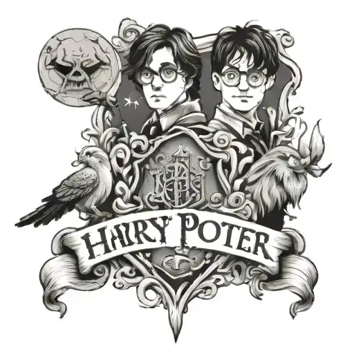 always Harry Potter and name baba and moocha tattoo design idea