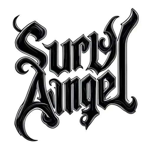 "Suryangel " stylish font The letters tattoo design idea